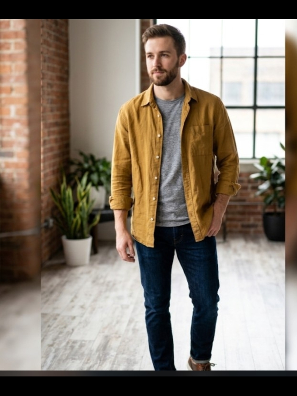 H&M Mustard Yellow Lightweight Shirt Jacket Relaxed Fit